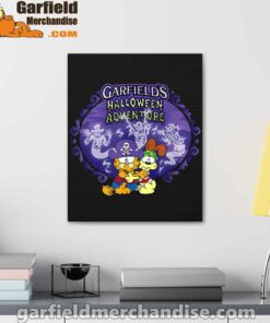 garfield halloween adventure hugging black canvas