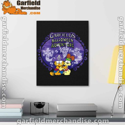 garfield halloween adventure hugging black canvas