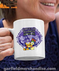 garfield halloween coffee mug adventure hugging white