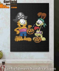 garfield halloween odie pirates black canvas