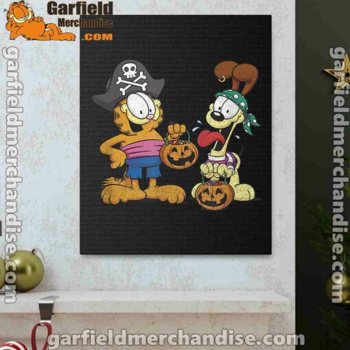 garfield halloween odie pirates black canvas