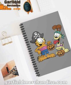 garfield halloween odie pirates brown notebook