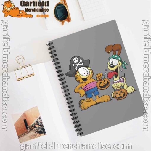 garfield halloween odie pirates brown notebook