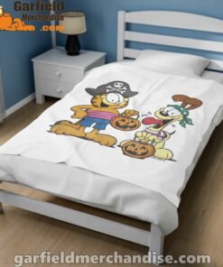 garfield halloween odie pirates white blanket