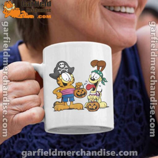 garfield halloween odie pirates white coffee mug