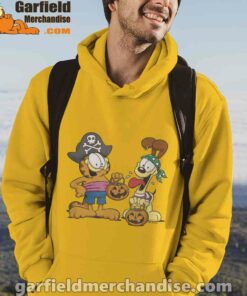 garfield halloween odie pirates yellow men hoodie