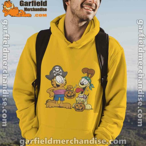 garfield halloween odie pirates yellow men hoodie