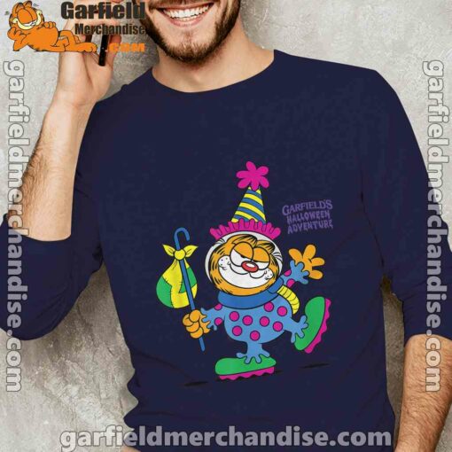 garfield just have knack for comedy halloween navy long sleeve men