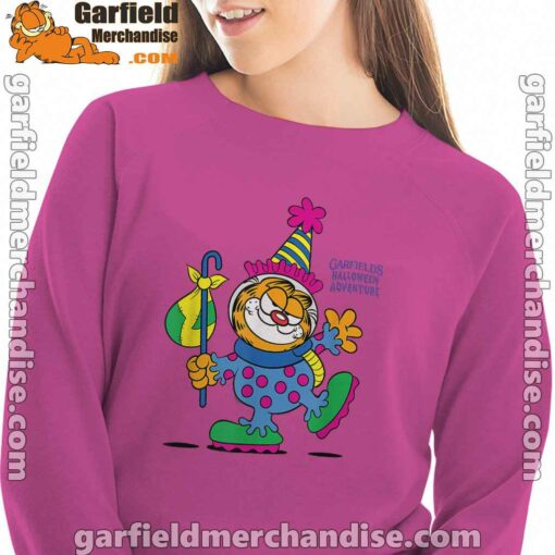 garfield just have knack for comedy halloween pink women sweatshirt