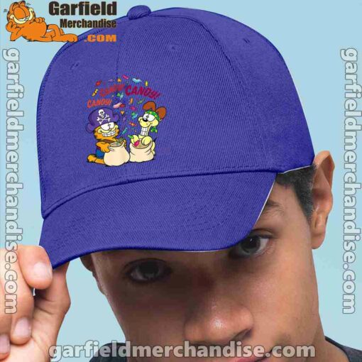 halloween garfield eat candy it’s lifestyle blue hat