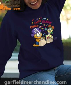 halloween garfield eat candy it’s lifestyle navy women hoodies