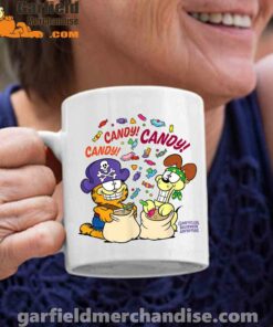 halloween garfield eat candy it’s lifestyle white coffee mug