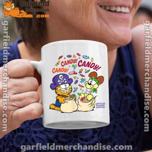 halloween garfield eat candy it’s lifestyle white coffee mug