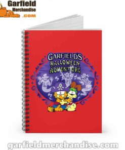 red notebook garfield halloween adventure hugging