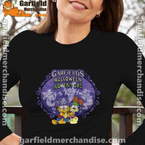 garfield halloween adventure hugging black long sleeve for women