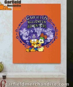 garfield halloween adventure hugging orange canvas