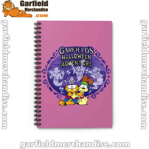 garfield halloween adventure hugging pink notebook