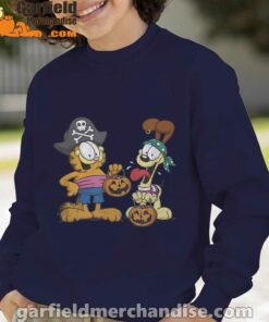 garfield halloween odie pirates navy sweatshirt for kid boy