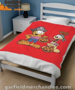 garfield halloween odie pirates red blanket