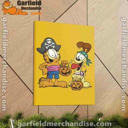 garfield halloween odie pirates yellow canvas