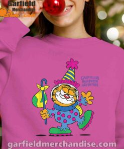 garfield just have knack for comedy halloween girl pink sweatshirt