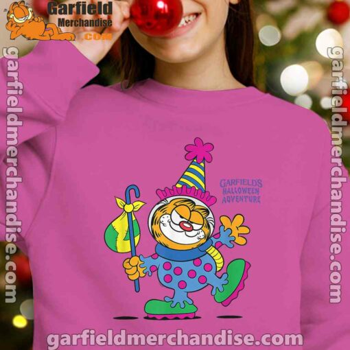 garfield just have knack for comedy halloween girl pink sweatshirt