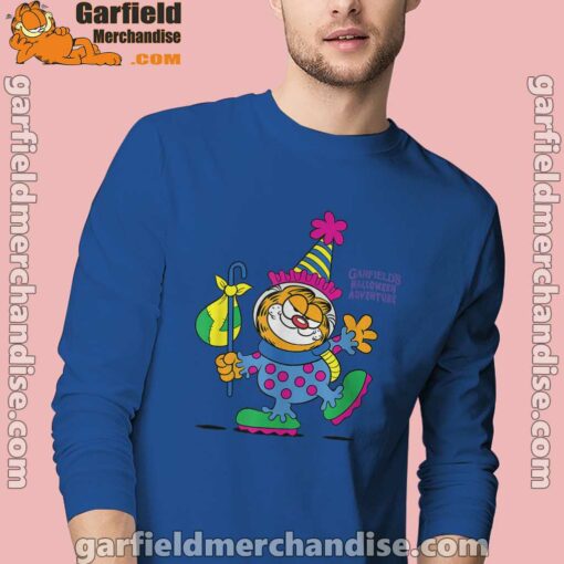 garfield just have knack for comedy halloween men blue long sleeve