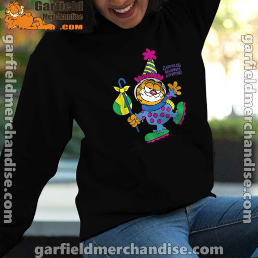 garfield just have knack for comedy halloween women black hoodie