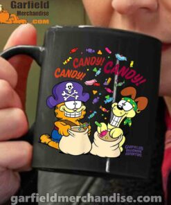 halloween garfield eat candy it’s lifestyle black coffee mug