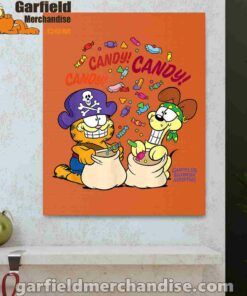 halloween garfield eat candy it’s lifestyle orange canvas