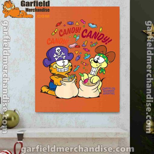 halloween garfield eat candy it’s lifestyle orange canvas