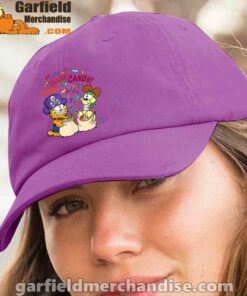 halloween garfield eat candy it’s lifestyle purple hat