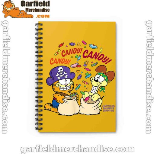 halloween garfield eat candy it’s lifestyle yellow notebook