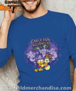 garfield halloween adventure hugging blue long sleeve men