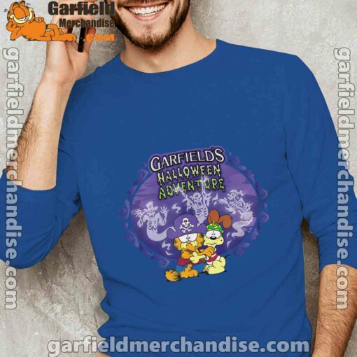 garfield halloween adventure hugging blue long sleeve men