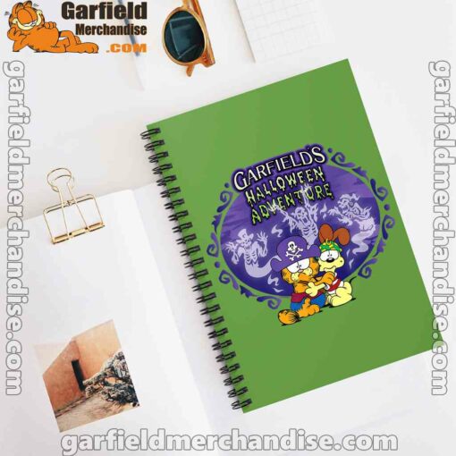 garfield halloween adventure hugging green notebook