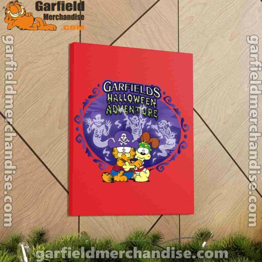 garfield halloween adventure hugging red canvas