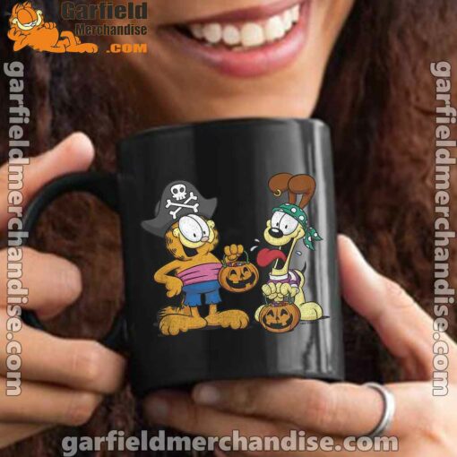 garfield halloween odie pirates black mug