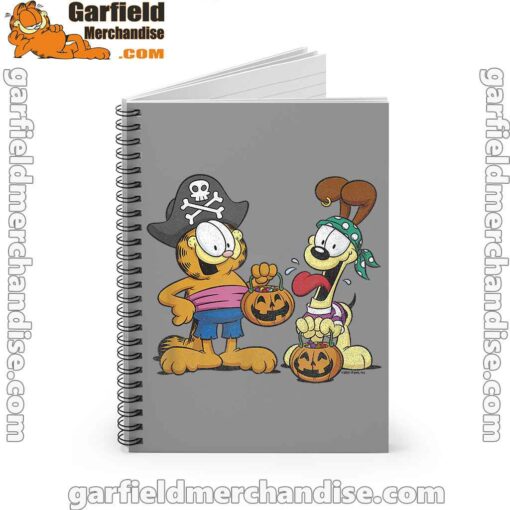 garfield halloween odie pirates brown notebook