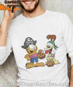 garfield halloween odie pirates long sleeve white for men