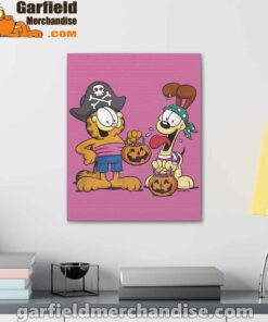 garfield halloween odie pirates pink canvas