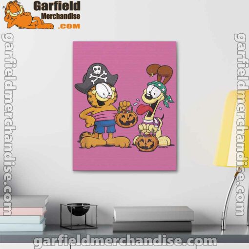 garfield halloween odie pirates pink canvas