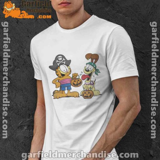 garfield halloween odie pirates white men shirt