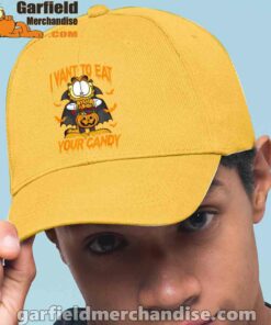 garfield halloween want to eat your candy men yellow hat