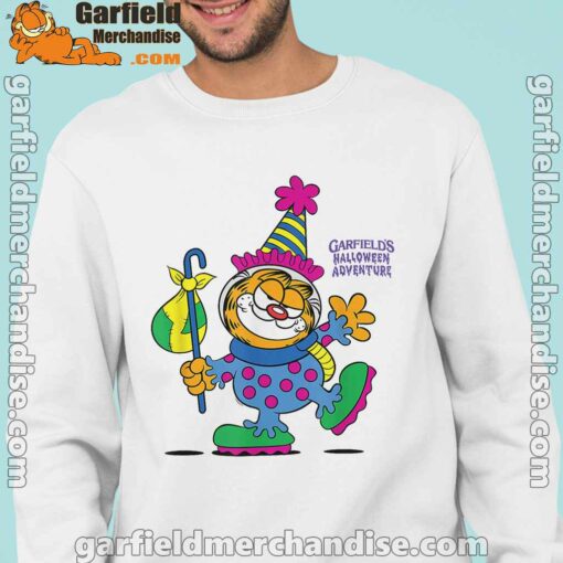 garfield just have knack for comedy halloween men with white sweatshirt