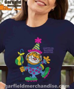 garfield just have knack for comedy halloween navy long sleeve for women