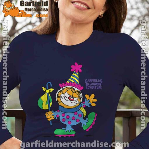 garfield just have knack for comedy halloween navy long sleeve for women