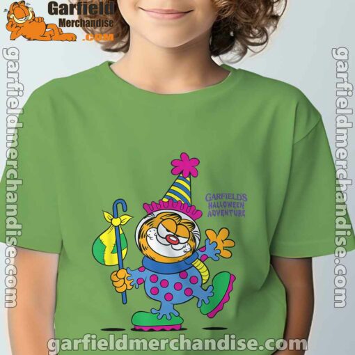 garfield just have knack for comedy halloween tee green for youth boy