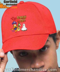 garfield scaredy cat halloween red hat