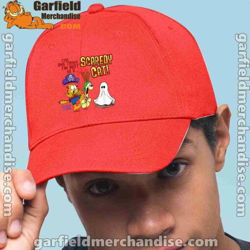 garfield scaredy cat halloween red hat